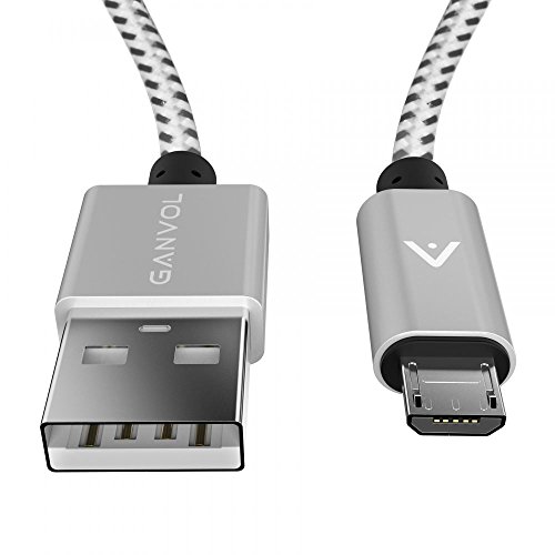 Ganvol 3m Lange Premium Micro USB auf USB Kabel mit Metallstecker + Nylonmantel Lade- und Datenkabel für Android, Samsung, HTC, Huawei, Motorola, Nokia, LG, HP, Sony, Blackberry und mehr - 2