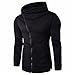 Produktbild Herren Reißverschluss Kapuzenpullover Mantel Outwear Pullover Casual Shirt T-Shirts Tops (2XL, Schwarz)