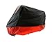 Price comparison product image DSstyles 190T Nylon Heavy Duty Waterproof Dustproof for Motorcycle Cover, Bike Cover, Adjustable Rain Cover with a Drawstring Storage Bag - Silvery and Red - X Large
