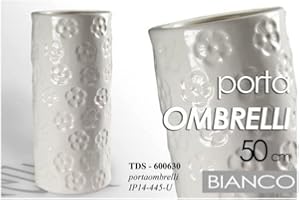 WEBMARKETPOINT Portaombrelli in Ceramica Bianco Fiori Design cm 50 h