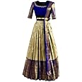 ZITON Women's Indian Traditional Kanjivaram Silk Pure Weaving Lehenga Choli Along With Dupatta And Blouse Piece, Half Saree (Unstitched)