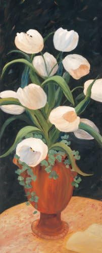 Canvas Tulips By Night - Mini Cool Bouquet Modern Clay Vase Awesome Beautiful Bunch 08x20