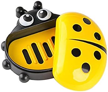 Bodhi2000 Cute Ladybird Shape Soap Holder Storage Box Travel Portable Soap Dish, 13cm x 12cm x 5cm