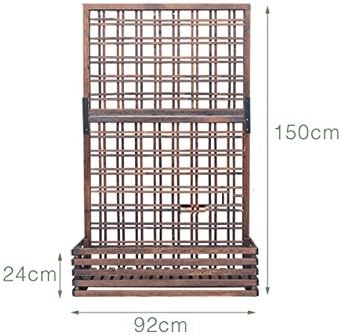 LIXIONG Flower Pot Shelf Carbonized Wood Preservative Wood Flower Shelf Solid Wood Balcony Partition Fence Flower Pots Climbing Vine Plant Shelf Hanging High-end flower racks ( Color : A4 )