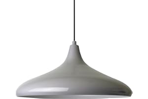 bamyum Champion Suspension Luminaire Vintage, Lustre Salon de 35 cm, Lustre Cuisine en Métal, Lampe E27 Vintage pour Chambre, Suspension Luminaire pour Salle à Manger, Couloir, Gris