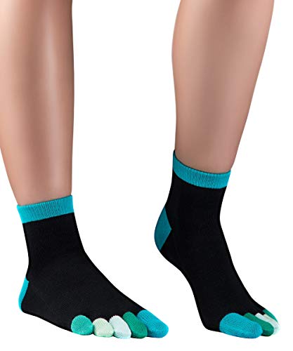 Knitido Rainbow Moods - Calcetines con dedos Arco Iris, tobillo alto, Talla:39-42, Colores Rainbow 8302:Oceans Five (161)