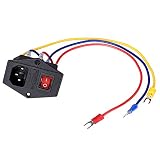 plug sockets in ireland Color: negro. PoPprint - Interruptor basculante de encendido/apagado 15 A, 250 V, alimentación de CA con cable de fusible para impresora 3D