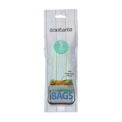 Brabantia 419683 PerfectFit Lot de 10 Sacs pour Poubelle Velours Blanc 30 x 20 x 10 cm 6 L