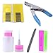 Elite99 Professional High Quality Salon Tool Nail Art Design DIY Set - Clear & White & Pink Crystal Powder, Acrylic Liquid, Acrylic Liquid Powder Gel Double Dappen Dish, Acrylic Brush Pens, Immersion Brush Holder Cleaner Bottle, Brush Cleaner, Nail Glue, White French Nail Tips, Extension Form Stickers, 4-way Buffer Block, Black Sanding File, Nail Art Empty Pump Dispenser, Nail Edge Cutter