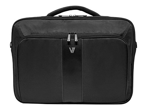 V7 Professional II slim Business Laptop Tasche f  r Notebooks bis 17 Zoll  wetterbest  ndiges 420D Nylon  schwarz