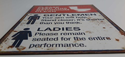 Blechschild Please keep this Bathroom clean Gentleman Ladies Nostalgie Schild RETRO Bitte das Bad sauber halten Toilette - 2