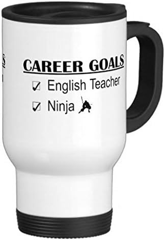 HiekonNinja Career Goals English Teacher Stainless Steel Travel Mug, 14-Ounce