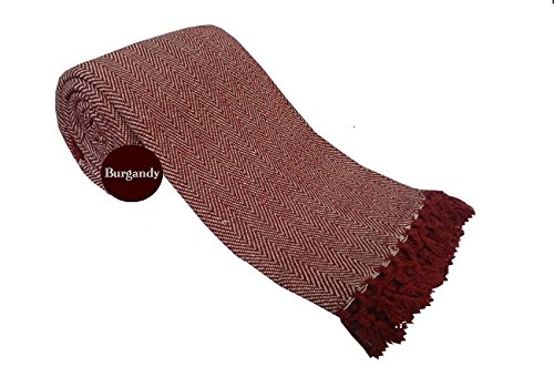 HERRINGBONE 100% Cotton BURGUNDY WINE Sofa/Bed Throw, 102" x 102" (Perfect for 3/4 seater sofa/sette HERRINGBONE 100% Cotton BURGUNDY WINE Sofa/Bed Throw, 102" x 102" (Perfect for 3/4 seater sofa/sette