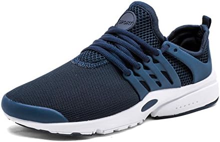 luwell Mens Mesh Trainers Lace Up Gym Shoes Lightweight Sports Running Shoes Casual Anti-Slip Sneakers 575 Blue44