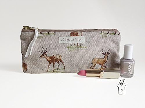 Deer or Stag Print Pencil Case or Mini Makeup Bag, Old Flour House