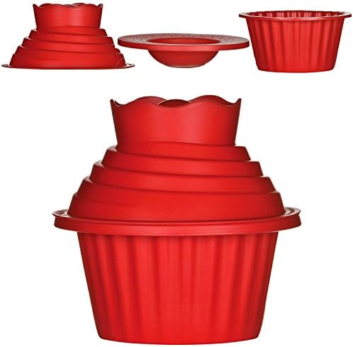 3 Pcs Pc Pieces Big Giant Silicone Cup Cake Pan Cupcake Desert Mold Molds Moulds Baking Kit Set