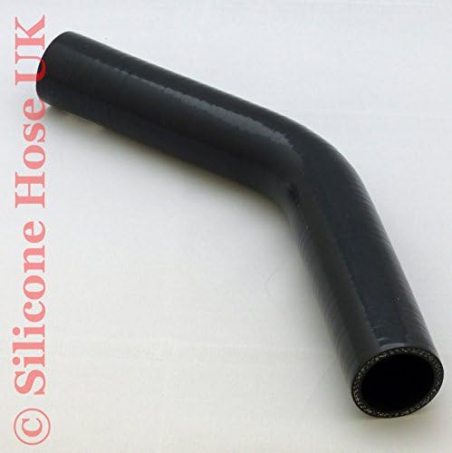 45 degree Silicone Turbo and Coolant Reinforced Hose Elbow ID: 25mm - Black