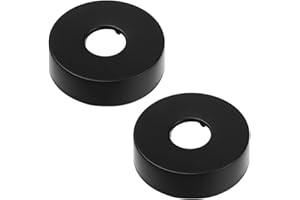 Cozylkx 2er-Pack Edelstahl Wasserhahn Dekor Rohrabdeckungen Wandflansch Rohrlochabdeckungen Rosette, Schwarz,62x21x18mm