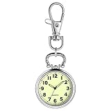 Easy Go Shopping Krankenschwester Fob Uhr Zifferblatt Design Clip-on Edelstahl Hängen Damen Damen Taschenuhren Arztuhren (Farbe : Silver Shell Luminous Watch)