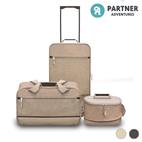 SET DE VIAJE PARTNER ADVENTURES (3 PIEZAS) (Beige Sahara)
