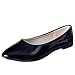 Produktbild YEBIRAL Damen Spitze Zehen Flach Mund Klassisch Lack Büro Arbeit Schuhe Rutschfeste Mode einfache Wilde Freizeitschuhe Flach Mund Laufschuhe Sandalen(38 EU,Schwarz)