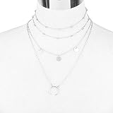 Material: el collar con capas está hecho de material de aleación. No se destiñe.