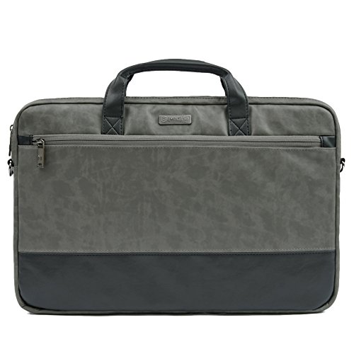 Laptoptasche 17.3, Evecase Premium Doppelfarbige Umhängetasche mit Gepolstert Laptopfach, Fronttasche, Zubehörfach für Laptop in 17,3 Zoll – Waschbär Grau - 2