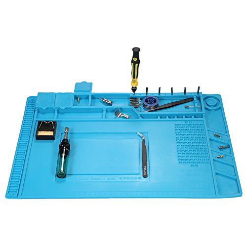 Preisvergleich Produktbild KKmmon Lötmatte Lötunterlage Hitzebeständige Silikonmatte Magnetische Reparatur Matte Löten Soldering Mat 45 x 30cm