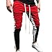 Produktbild Hosen Herren,Sannysis Mode Herren Sport Jogging Fitness Hose Beiläufige Lose Jogginghose Nähte Sporthosen Kordelzug (M, Rot)