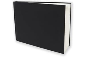 Artway Studio - Cuaderno de bocetos A5, horizontal, 100 caras/50 páginas de papel de cartucho de 170 g/m², tapa dura negra