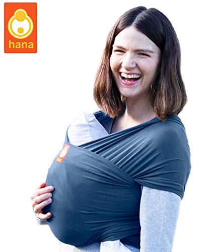 Hana BAMBOO Baby Wrap; Standard | Light, lush and breathable baby slings | BAMBOO-Cotton-Elastane | FREE SHIPPING (Dusty Navy - light navy)