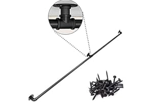 JIAJU Main Courante pour Escalier Intérieur Extérieur Mur Balustrade de Rampe de Pied Garde-Corps de Support Poignée Rambarde de Sécurité - Kit Complet - Métal Fer Forgé Noir (240cm)