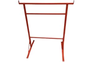 HILL TOP FABRICATIONS LTD - 1 x Builders Trestles Size NO.3, Adjust from 1.0m - 1.8m (Trestle Band Stands) SWL 400kg Made in The UK - Powder Coated Orange for Hard-Wearing Finish. Ideal for Builders.
