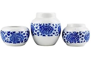 OMEM Lot de 3 mini mangeoires en céramique pour oiseaux