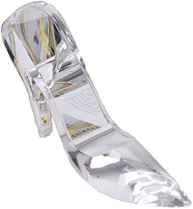 Urazv Cinderella Crystal Shoes High Heels Decoration Creativity Birthday Gifts Crafts Romance Valentine's Day Gift Girlfriend,D:Transparent-Large(20*5*12.5)