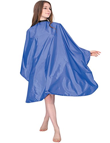 WM Beauty 6 Colours Available 50'' x 58'' Professional Water Repellent Adjustable Hair Salon Cape with Snaps Closure, Blue
