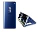 Produktbild Huawei Mate 10 Pro Spiegel Ledertasche Handyhülle Brieftasche im BookStyle,Superego Überzug Mirror Effect PU Leder Hülle Cool Männer Mädchen Slim Fit Wallet Case Folio Spiegel Schutzhülle Scratch Bumper Handytasche Backcover Flip Cover Buchstil Klapptasche in Lederoptik mit Standfunktion und Magnetverschluß Etui Flip Case Hüllen Schutzhüllen für Huawei Mate 10 Pro (Blau)