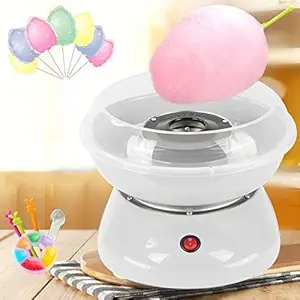 Skyunion Cotton Candy Maker Machine Electric Sugar Floss Homemade Hard & Sugar Free Candy with Detachable Splash Guard + Sugar Spoon+ 10 Bamboo Sticks for Kids, Carnival Party, Kitchen Bakery Snacks