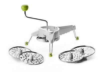 ibili 796400 Easycook Moulin julienne Acier Inoxydable/PP Blanc/Vert/Argent 27 x 19 x 8 cm 6 pièces