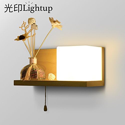 GaoHX Modern Bedroom Wall Lamp Bedside Lamp Creative Korean Chinese Solid Wood Hallway Entrance Wall Lamp
