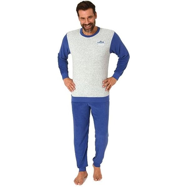 65319 Mannen Pyjama, Badstofpak voor Heren met Manchetten in
