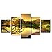 Produktbild lsweia Leinwand HD Drucke Gemälde Wohnkultur 5 Stücke Scary Schädel Brennende Kerze Poster Modulare Wohnzimmer Wandkunst Bilder Rahmen-40x60 40x80 40x100 cm