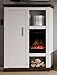 Produktbild Beauty.Scouts Kommode mit Kamin "Lyon Fireplace" Kommode, Schrank, Sideboard, Kaminelement, Kamin, Kaminschrank, Regal, Konsole, Wohnzimmerschrank, Esszimmerschrank, Esszimmer, Wohnzimmer, Aufbewahrung, Pinie weiß Nachbildung, Wengenachbildung, 107x146x38cm