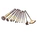 Eggsnow 12PCS Professional Makeup Brush Set w/ White Pouch Blush, Eyeshadow,Eyebrow,Eyelash,Lip,Concealer,Powder and Fan Blush Tool Kit