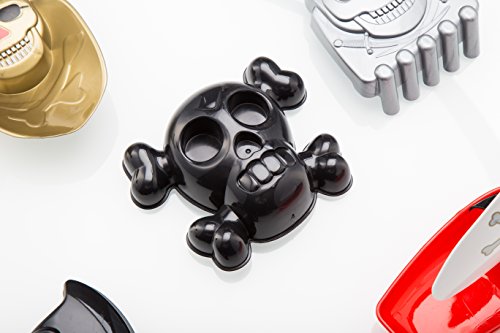 ToyZe 6 Piece Pirate Set Sand Toys, Pirate Beach Bucket Set, Create Pirate Sand Molds at the Beach Packed in Large 7 Inch Beach Pail