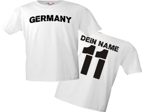 Kinder-Shirt EM 2012 GERMANY mit Ihren Wunschname und Ihrer Wunschnummer bedruckt Größe 104-170