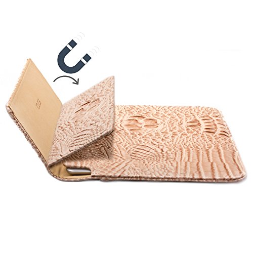 Apple iPad Air 2 Case | Samsung Galaxy Tab S3 und S2 9.7 Tasche | passend für 8.0 bis 10.1 Zoll Tablets | Croc Optik champagner | iCues Piquante Etui | weitere Leder-Imitat – und Farbvarianten verfügbar | universelle Schutz-Hülle mit Geschenk-Box - 4