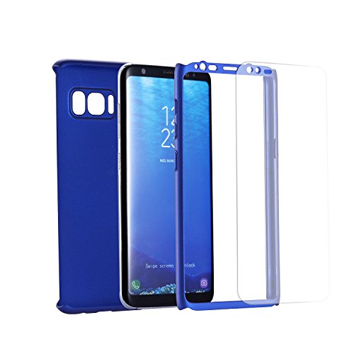 IMOO Funda de m  vil Samsung Galaxy S8 360 grados paquete s  lido con un agujero Para Samsung Galaxy S8 Azul 