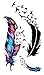 LHWY Fashion Body Art Removable Waterproof Colorful Temporary Tattoo DIY 3D Feather Sticker