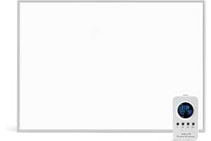 ULCANO Pannello Radiante Infrarossi a CRISTALLI di CARBONIO, 600W 100x60 cm, Comfort Termico (non secca l’aria) Basso Consumo, Max Efficienza, ALLUMINIO, Mod. ALU ECO PRO + Telecomando Termostato